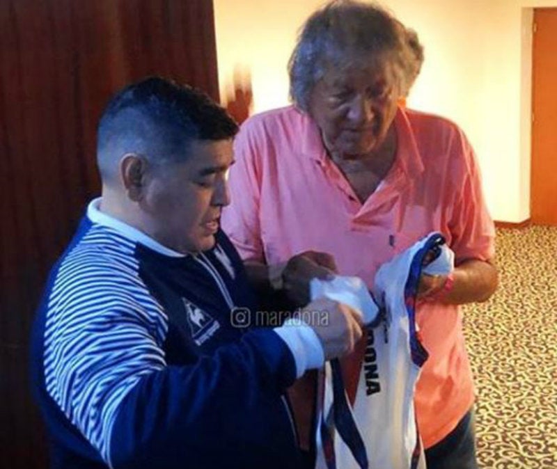 El Trinche con Diego Armando Maradona