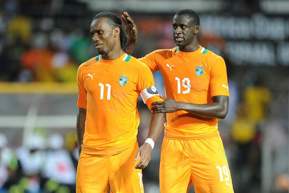 Yaya y Drogba en la Selección de Costa de Marfil