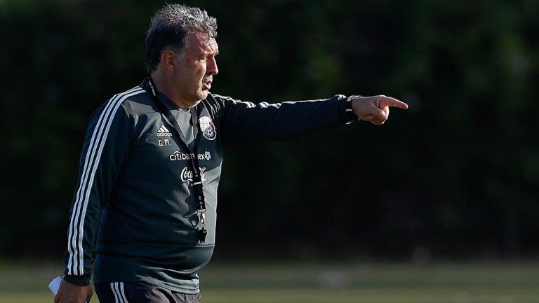 Gerardo Martino en un entrenamiento de la Selección Mexicana