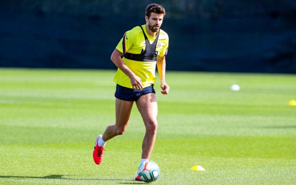 Gerard Piqué en el regreso a entrenamientos con Barcelona