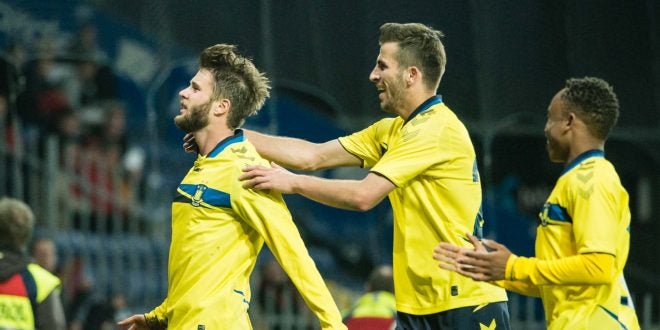 Jugadores del Brondby en festejo