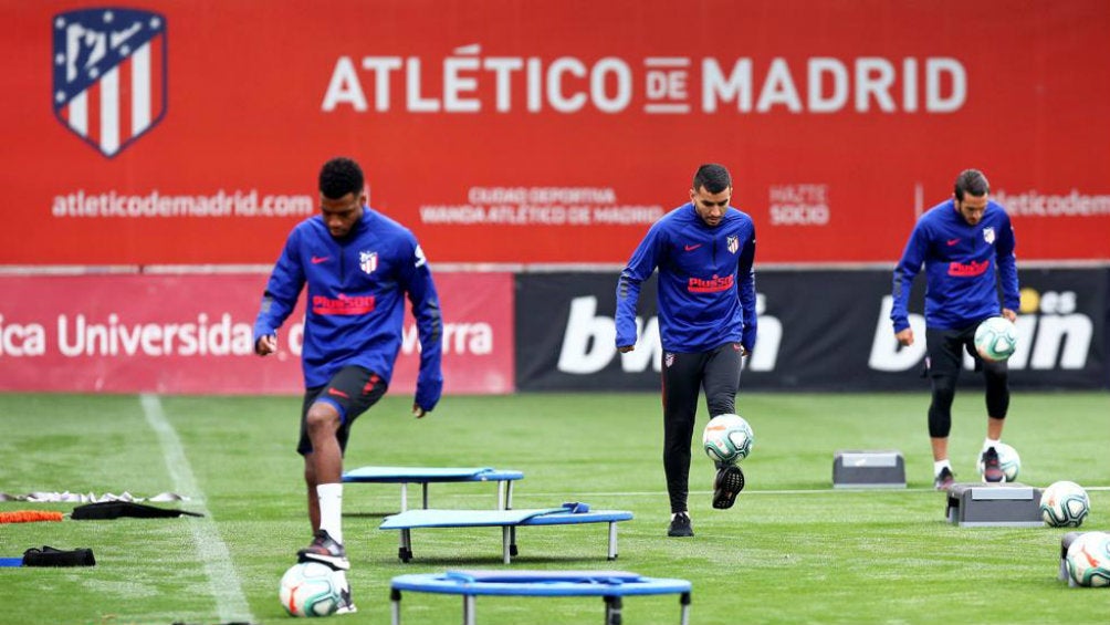 Atlético de Madrid en entrenamiento