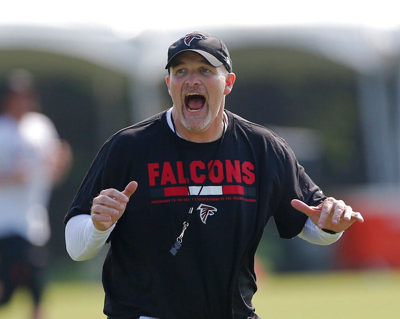 Quinn, en un entrenamiento de los Falcons