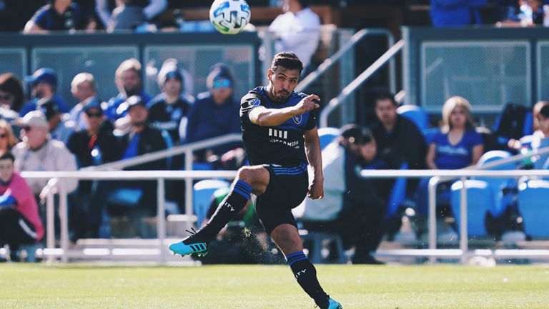 Alanís, en un partido de San Jose Earthquakes 