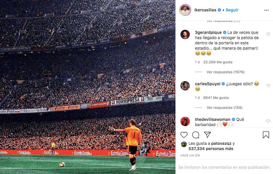 La foto que Casillas subió a redes sociales 