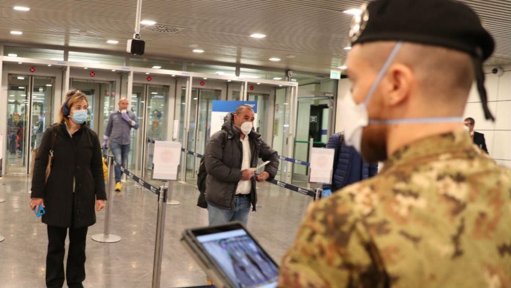 Actividad en un aeropuerto italiano