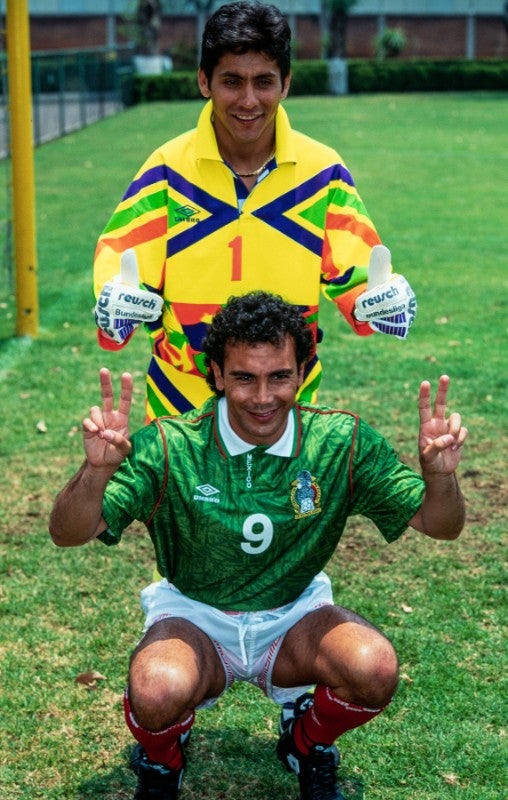 Hugo Sánchez y Jorge Campos previo al Mundial de EE.UU de 1994