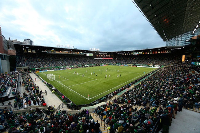 Providence Park repleto en un juego de Portland Timbers