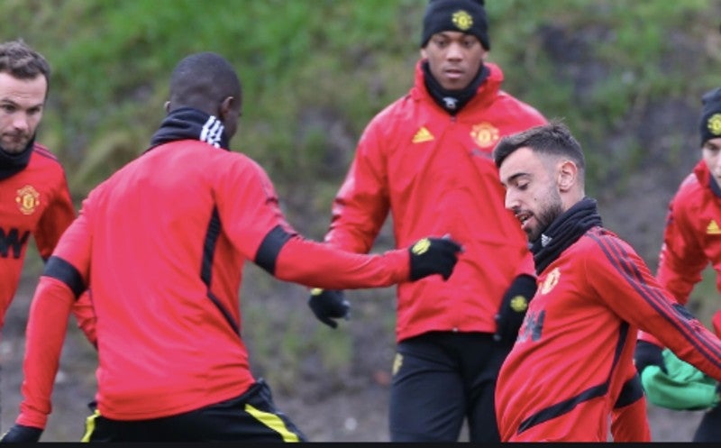 Manchester entrenando en el Trafford Training Centre