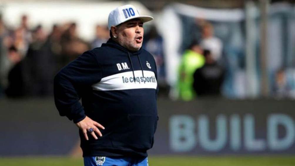 Diego Maradona, durante su presentación