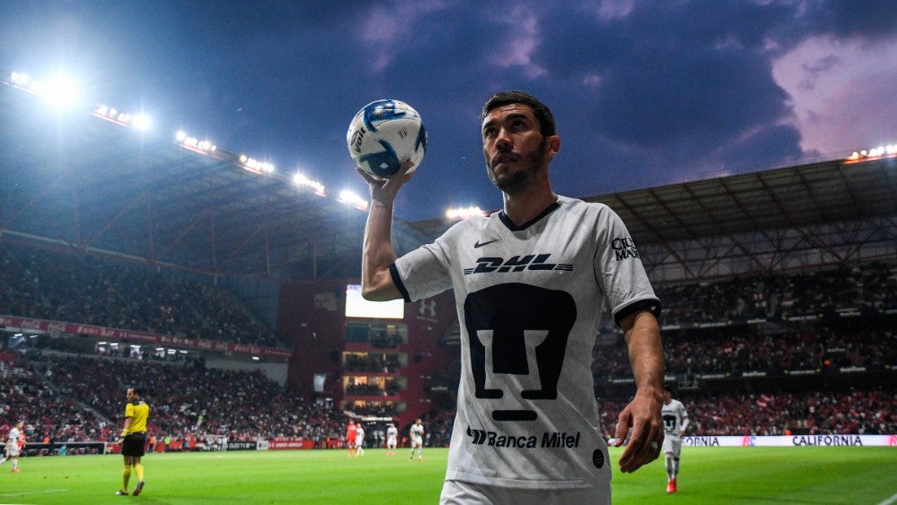 Juna Pablo Vigón durante un partido con Pumas