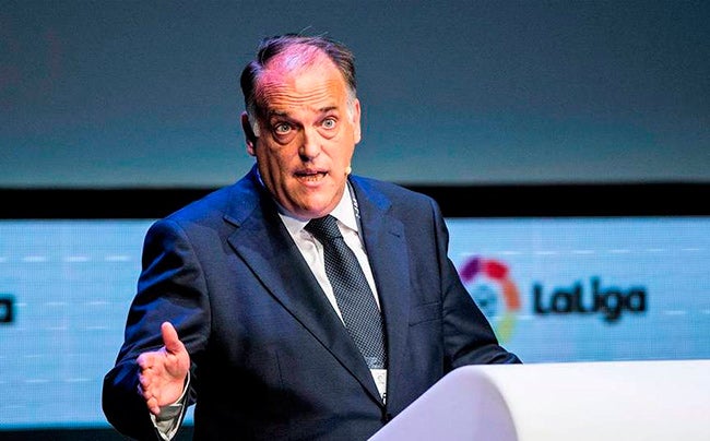 Javier Tebas, en conferencia de prensa