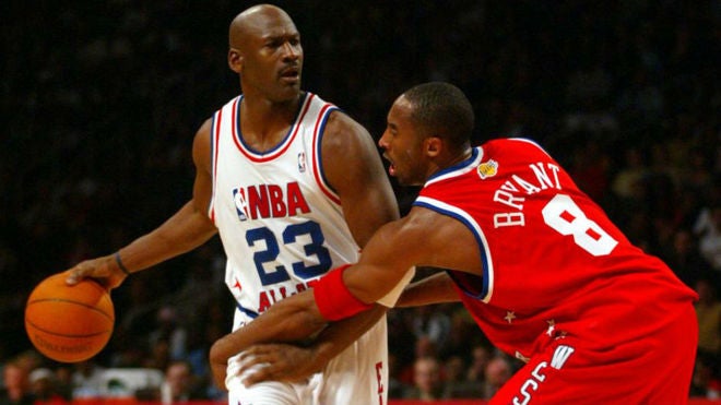 Jordan en partido con Kobe