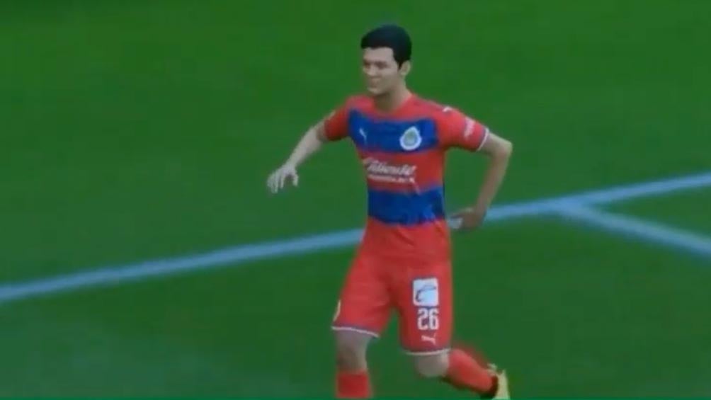 Fernando Beltrán celebra un gol contra Necaxa 