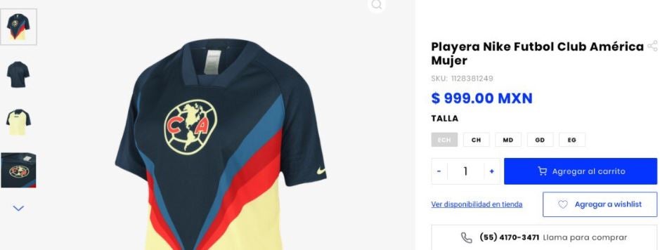 Playera del América Femenil es puesta en venta