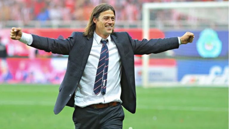 Matías Almeyda celebra un triunfo con el Guadalajara