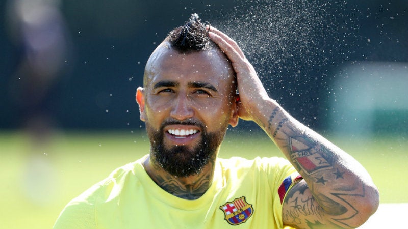 Vidal en entrenamiento