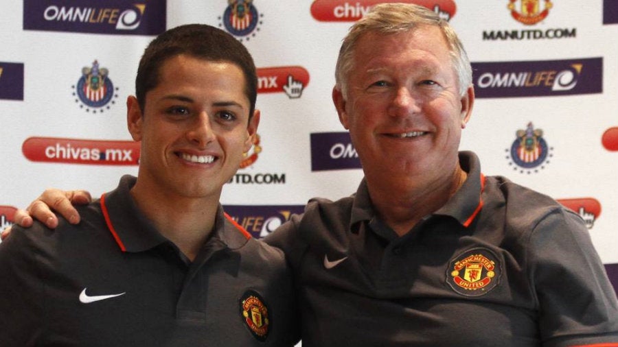 Javier Hernández y Sir Alex Ferguson