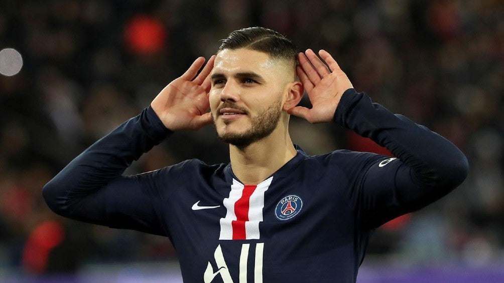 Mauro Icardi durante un partido con PSG