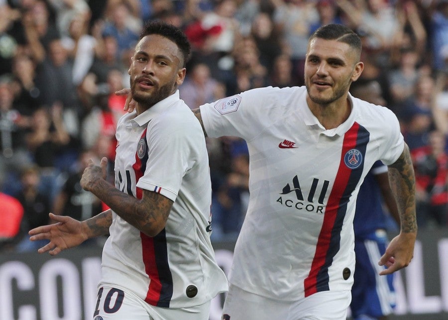 Mauro Icardo junto a Neymar en un partido del PSG