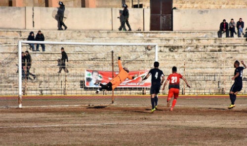 Un gol en la Liga de Siria cuando se permitía público