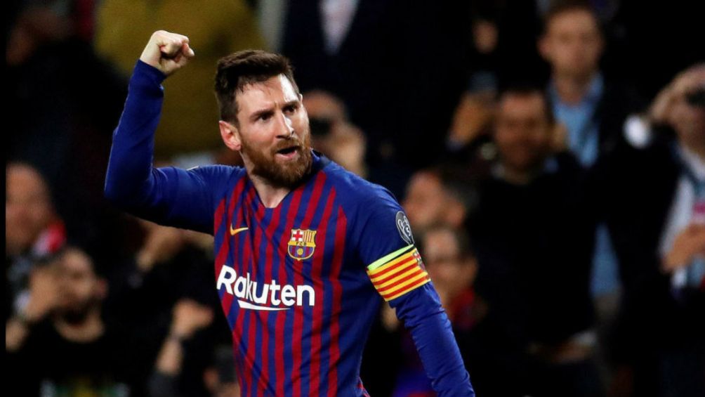 Lionel Messi en acción con Barcelona