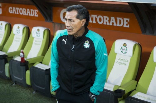 Galindo cuando era entrenador del Santos