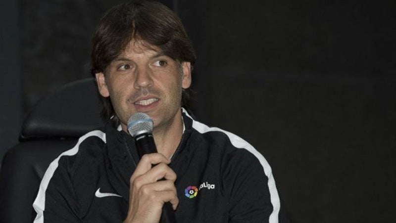 Morientes durante una conferencia de prensa 