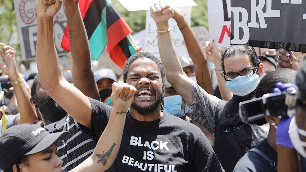 Manifestación en Nueva York por el asesinato de George Floyd