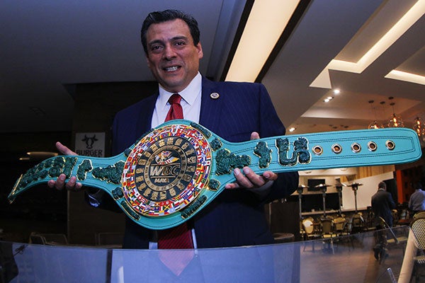 Mauricio Sulaimán en evento previo a la Canelo vs Jacobs