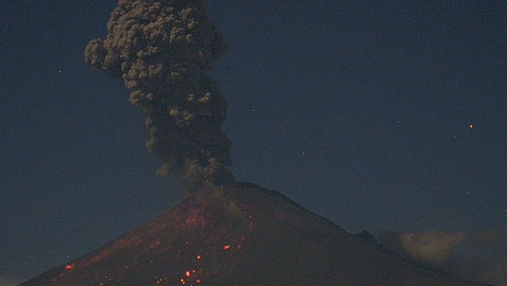 Erupción del Popocatépetl 