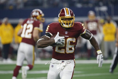 Adrian Peterson en un juego de los Redskins