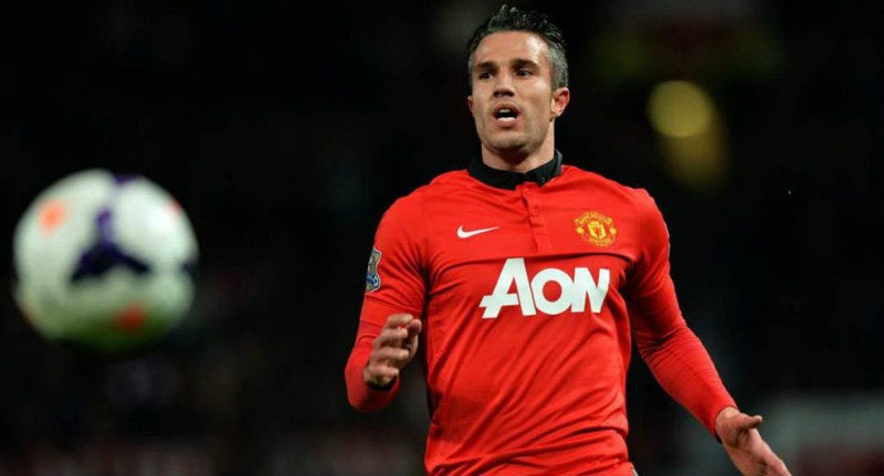 Van Persie jugando con el Manchester