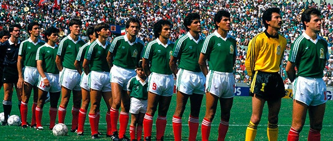 Selección Mexicana, antes del juego contra Alemania en 1986