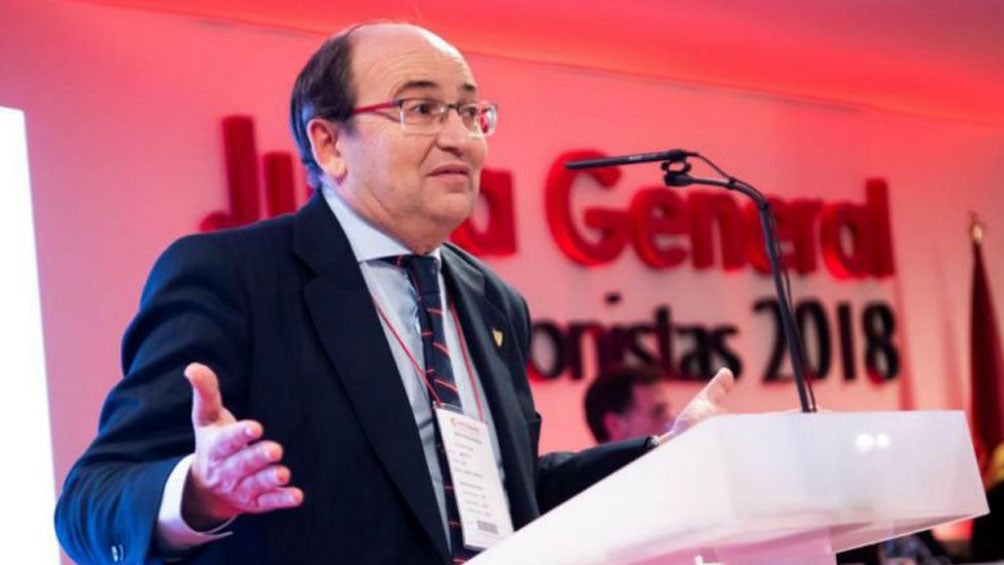 José Castro durante una conferencia con el Sevilla