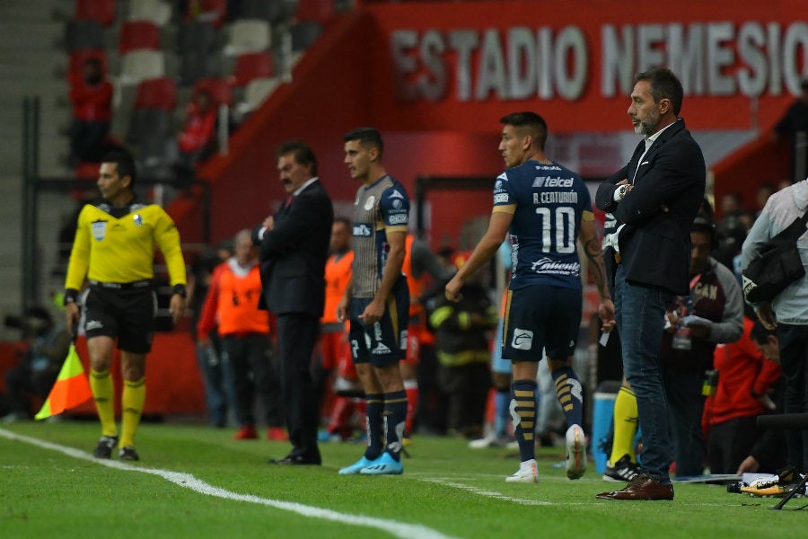 El técnico uruguayo en juego ante Toluca