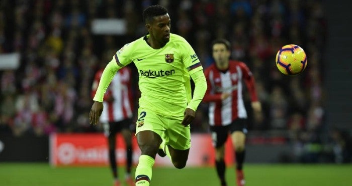 Semedo en un juego de visita con Barcelona 