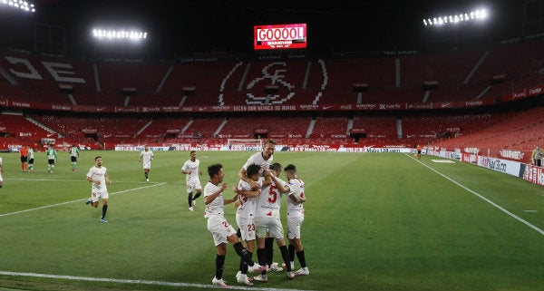 Jugadores del Sevilla en celebración