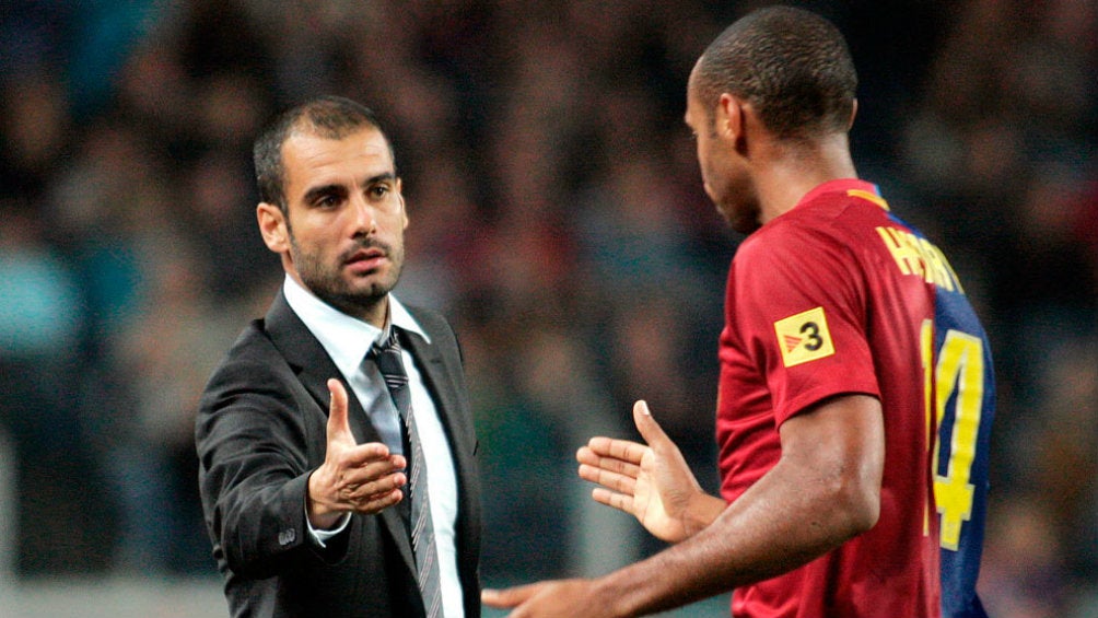 Thierry Henry con Pep Guardiola