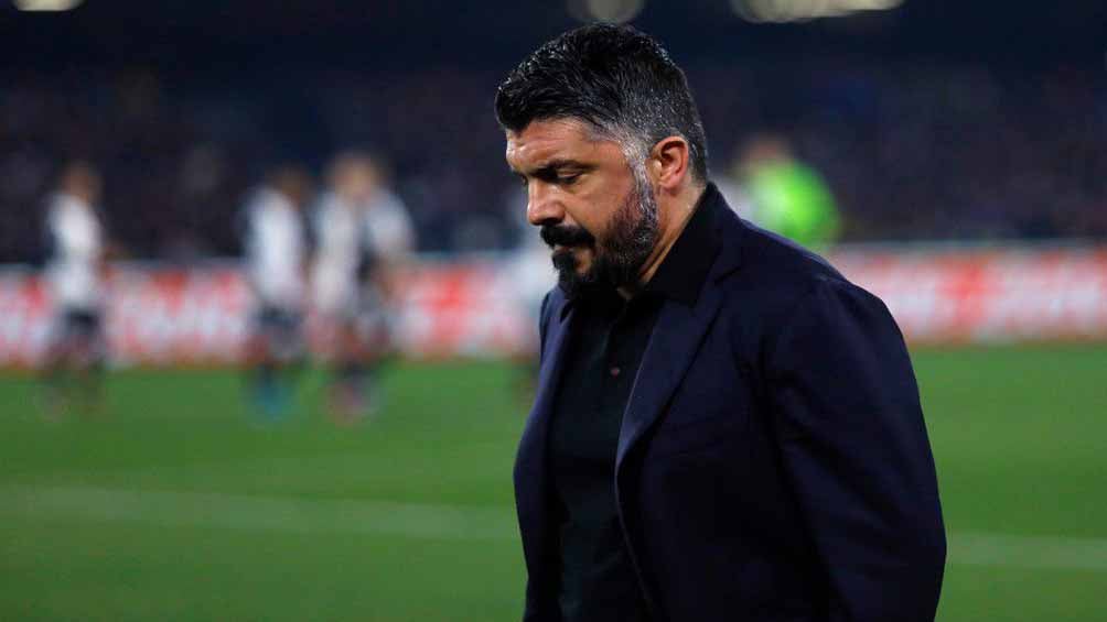 Gattuso se lamenta durante un juego del Napoli