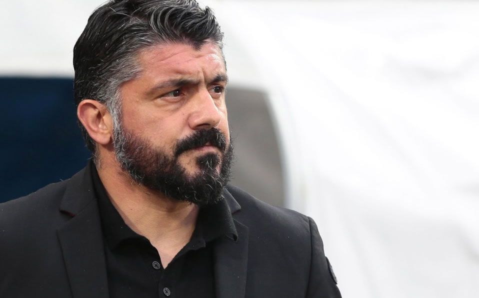 Gattuso, durante un cotejo del Napoli