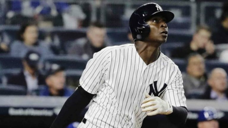 Jugador de los Yankees, durante un juego