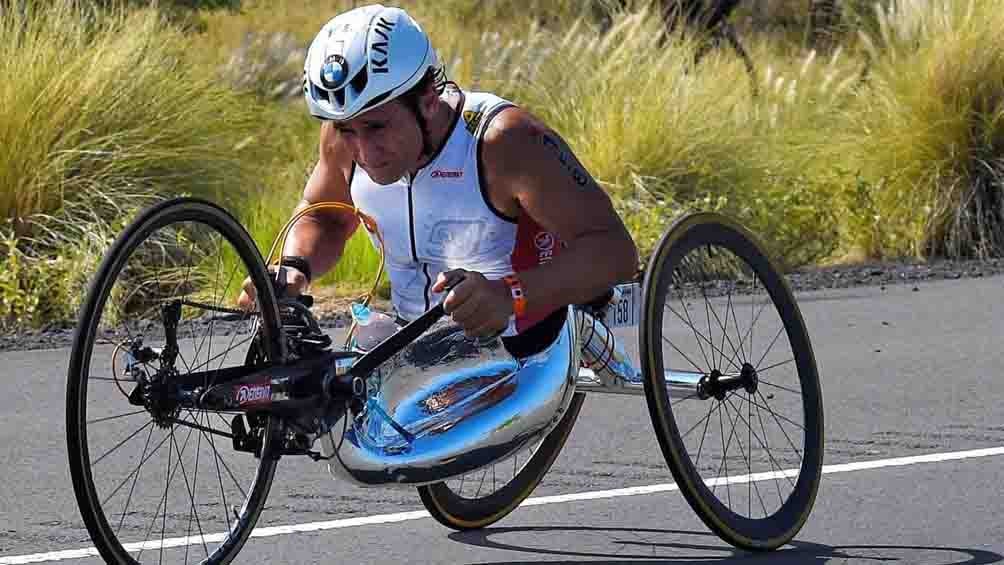 Alex Zanardi, durante una prueba de ciclismo