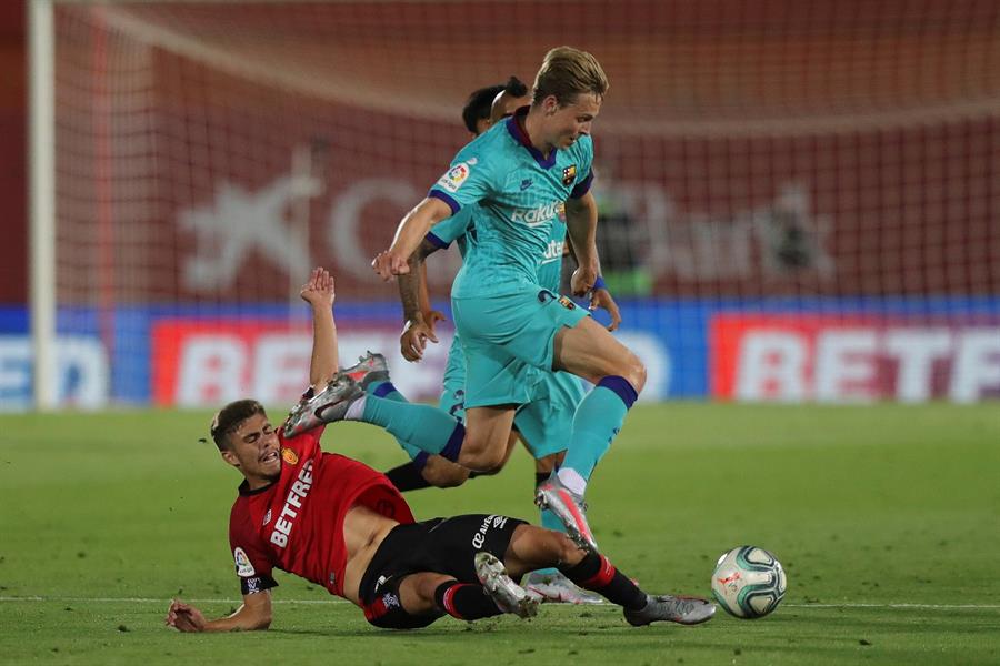 El holandés en un partido del Barça