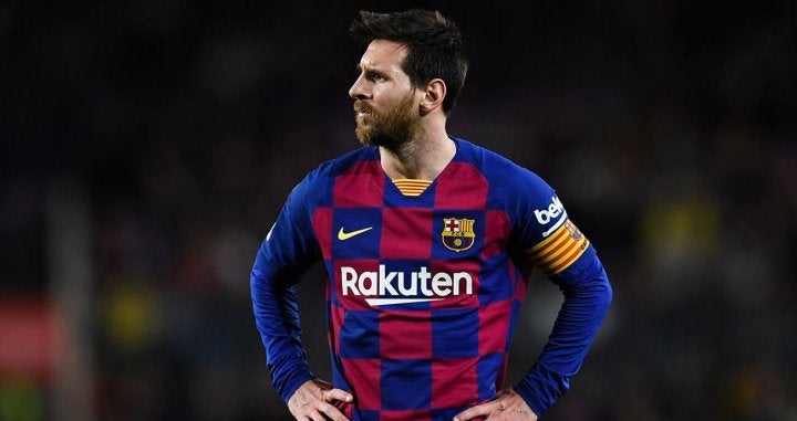 Lionel Messi en acción con Barcelona