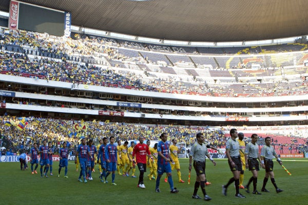 Atlante previo a un partido de Liga MX en el Estadio Azteca