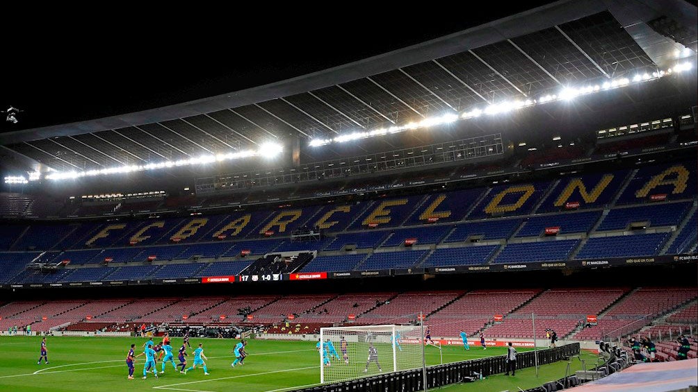 Camp Nou vacío en el juego entre Barcelona y Leganés