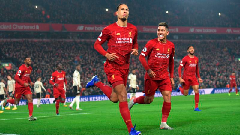 Van Dijk, tras marcar con el Liverpool