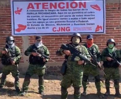 CJNG lanza amenaza a sus rivales