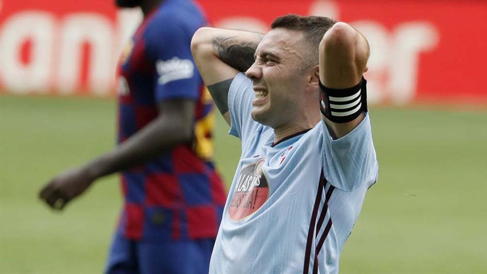 Iago Aspas se lamenta tras una acción